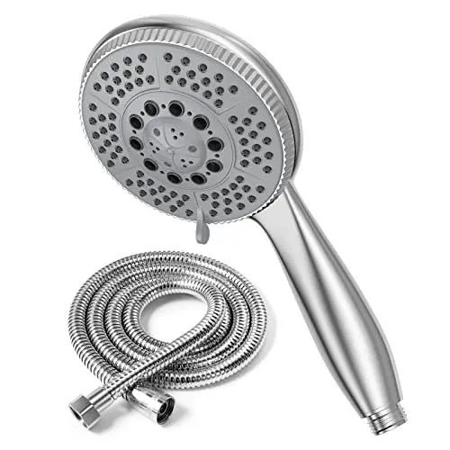 Produktbild: Vinabo Duschkopf mit Schlauch, Duschbrause mit Schlauch 1,5M, Duschschlauch mit Duschkopf, Handbrause Duschkopf Regendusche,Chrome 5 Strahlarten Duschbraus
