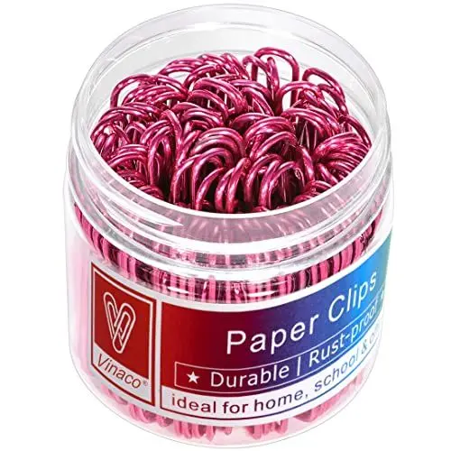 Produktbild: Vinaco Büroklammern,100pcs 50mm große Büroklammern in recycelbarem Behälter, große Büroklammern mit Vinylbeschichtung, Jumbo-Büroklammern Ideal für Zuhause, Schule und Büro