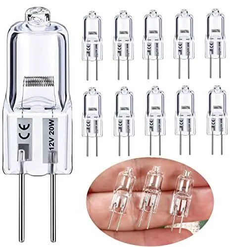 Produktbild: Vinaco G4 12V 20W Halogen Glühbirne, 10er Pack Leuchtmittel Dimmbar Warmweiß 2800K, Lange Lebensdauer Halogenlampen G4 20 Watt für Unterschrank-Puckleuchte, Kronleuchter.