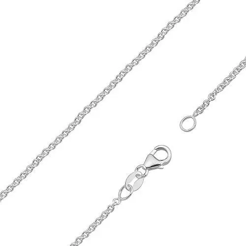 Produktbild: Vinani Damen Ankerkette 925 Silber - glänzend feine Gliederkette 0,7 mm Stärke Halskette für Frauen aus 925 Sterling Silber Karabiner Verschluss UB45