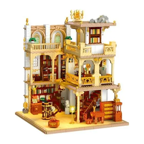 Produktbild: Vinbosion Weinlese Buchhandlung Bauklötze Set,Dreistöckiges Haus Blocks Modell mit Buch-Ecke,Spielzeug Geschenk für Kinder und Erwachsene(3028PCS)