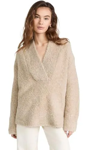 Produktbild: Vince Damen Gekräuselter Schalkullover Pullover, H Champagner, Klein