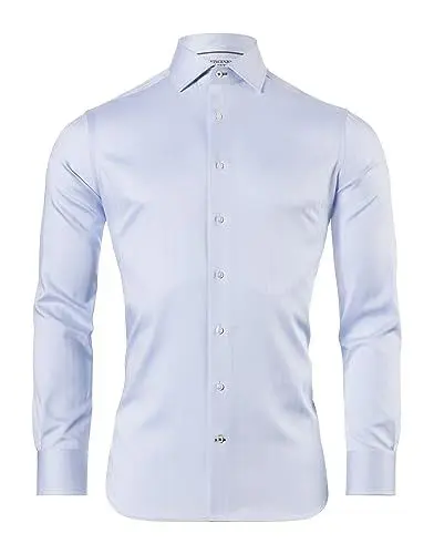 Produktbild: Vincenzo Boretti Hemd, Slim-fit/tailliert, Fischgrat - bügelfrei eisblau 43-44