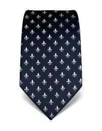 Produktbild: Vincenzo Boretti Herren Krawatte reine Seide Fleur-de-Lis Muster edel Männer-Design zum Hemd mit Anzug für Business Hochzeit 8 cm schmal/breit dunkelblau