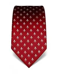 Produktbild: Vincenzo Boretti Herren Krawatte reine Seide Fleur-de-Lis Muster edel Männer-Design zum Hemd mit Anzug für Business Hochzeit 8 cm schmal/breit weinrot