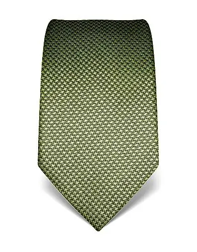 Produktbild: Vincenzo Boretti Herren Krawatte reine Seide Hahnentritt Muster edel Männer-Design zum Hemd mit Anzug für Business Hochzeit 8 cm schmal/breit dunkelgrün