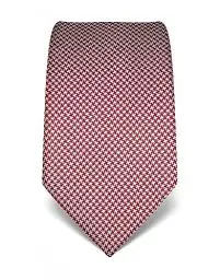Produktbild: Vincenzo Boretti Herren Krawatte reine Seide Hahnentritt Muster edel Männer-Design zum Hemd mit Anzug für Business Hochzeit 8 cm schmal/breit weiß/weinrot