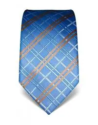 Produktbild: Vincenzo Boretti Herren Krawatte reine Seide Karo Muster kariert edel Männer-Design zum Hemd mit Anzug für Business Hochzeit 8 cm schmal/breit hellblau