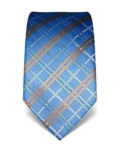 Produktbild: Vincenzo Boretti Herren Krawatte reine Seide Karo Muster kariert edel Männer-Design zum Hemd mit Anzug für Business Hochzeit 8 cm schmal/breit hellblau