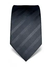 Produktbild: Vincenzo Boretti Herren Krawatte reine Seide Ton in Ton gestreift edel Männer-Design zum Hemd mit Anzug für Business Hochzeit 8 cm schmal/breit anthrazit