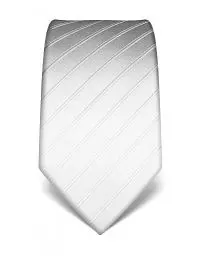 Produktbild: Vincenzo Boretti Herren Krawatte reine Seide Ton in Ton gestreift edel Männer-Design zum Hemd mit Anzug für Business Hochzeit 8 cm schmal/breit weiß