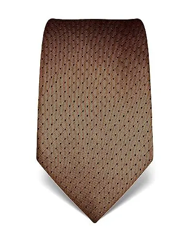 Produktbild: Vincenzo Boretti Herren Krawatte reine Seide gepunktet edel Männer-Design zum Hemd mit Anzug für Business Hochzeit 8 cm schmal/breit braun