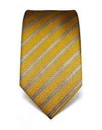 Produktbild: Vincenzo Boretti Herren Krawatte reine Seide gestreift edel Männer-Design zum Hemd mit Anzug für Business Hochzeit 8 cm schmal/breit gold