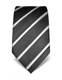 Produktbild: Vincenzo Boretti Herren Krawatte reine Seide gestreift edel Männer-Design zum Hemd mit Anzug für Business Hochzeit 8 cm schmal/breit anthrazit