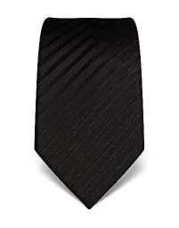 Produktbild: Vincenzo Boretti Herren Krawatte reine Seide gestreift edel Männer-Design zum Hemd mit Anzug für Business Hochzeit 8 cm schmal/breit schwarz