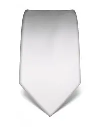 Produktbild: Vincenzo Boretti Herren Krawatte reine Seide uni einfarbig edel Männer-Design zum Hemd mit Anzug für Business Hochzeit 8 cm schmal/breit weiß