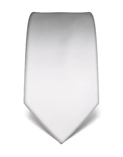 Produktbild: Vincenzo Boretti Herren Krawatte reine Seide uni einfarbig edel Männer-Design zum Hemd mit Anzug für Business Hochzeit 8 cm schmal/breit weiß