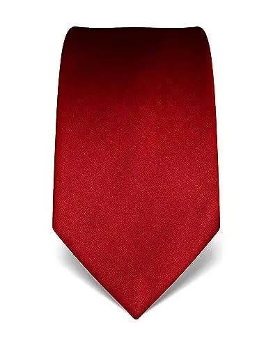 Produktbild: Vincenzo Boretti Herren Krawatte reine Seide uni einfarbig edel Männer-Design zum Hemd mit Anzug für Business Hochzeit 8 cm schmal/breit weinrot