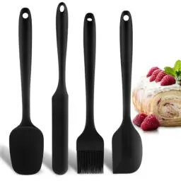 Produktbild: VINEST 4 Teigschaber Silikon Set, Silikon Spatel Spülmaschinen Geeignet, Teigspachtel Silicone Spatula für Spiegeleipfanne Pancake, Nahtloses Einteiliges Design Spatel Küche 220℃ Hitzebeständig