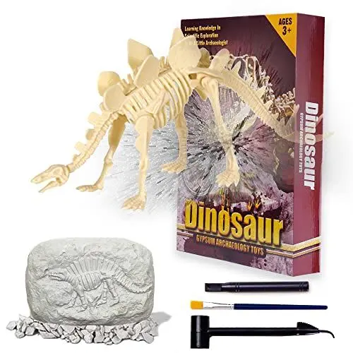 Produktbild: VingaHouse Dino Ausgrabungsset- Dinosaurier Archäologie Spielzeug -Spannende Archäologie Sets-Fossilien Ausgrabungsset-Geschenke, die das Interesse der Kinder am Forschen fördern （Stegosaurus）