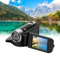 Produktbild: VINGVO Videokamera, 4K-Camcorder mit 16-fachem Digitalzoom, Tragbare Digitale Videokamera, 2,7-Zoll-Vintage-Camcorder mit 270°-Drehbildschirm, Tragbare Vlog-Kamera, Integrierter (Black)