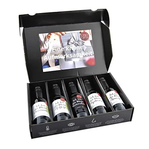 Produktbild: Vinotaria Wein Geschenkbox Kleine Aufmerksamkeit für Weinliebhaber 5 x 250ml