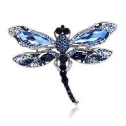 Produktbild: Vintage Damen Strass Brosche, Schönen Tier Brosche,Blau Brosche Strass, Modeschmuck, Libelle Brosche Pin,Eleganten Stil als Geschenk für Frauen/Für Kleidung Dekoration Oberbekleidung