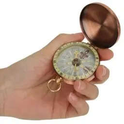 Produktbild: Vintage Retro Metall Kupfer Flip Cover Taschenuhr Kompass für Camping Wandern mit Leichtem und Tragbarem Design Zum Überleben (Kompass)
