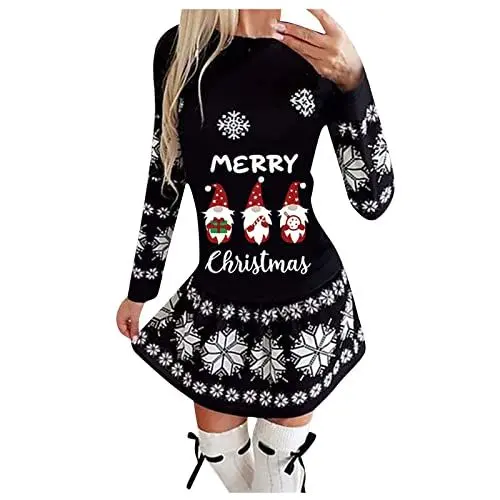 Produktbild: Weihnachtskleid Damen Große Größen Weihnachtskleid Damen Rot Weihnachtskleid Damen Licht Weihnachtgeschenk Für Frau Weihnachts Bekleidung Damen Weihnachtskleider Damen Christmas Kleid Weihnachtskleid