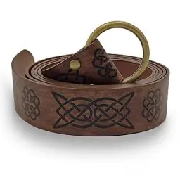 Produktbild: Vintage keltischer Gürtel, Halloween mittelalterlicher O-Ring-Gürtel geprägter Pu-Leder-Ritter-Gürtel, Viking Battle Knight Gürtel, Viking Ledergürtel für Männer, Cosplay Kostümzubehör (Dunkelbraun)