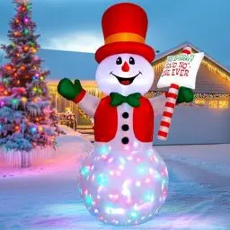 Produktbild: Vintoney 8ft/244cm Weihnachtsaufblasbares Schneemann Aufblasbares Rotierenden LED Lichtern Yard Dekoration Schlauchboote Drinnen Draußen Dekorationen 2024