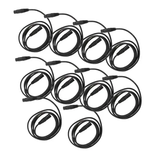 Produktbild: VINTORKY 10 Stück 3 Poliges DMX Signalkabel Für Bühnenbeleuchtung Schwarz Ideal Für LED PAR Licht Bewegliche Scheinwerfer Und DJ Ausrüstung Und Langlebig