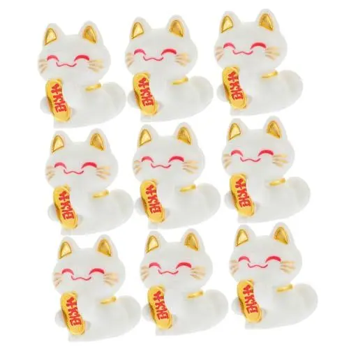Produktbild: VINTORKY Figuren 10pcs Weiße Katze Garten Statue Katze Figurine Landschaft Decor Pflanze Ornamente