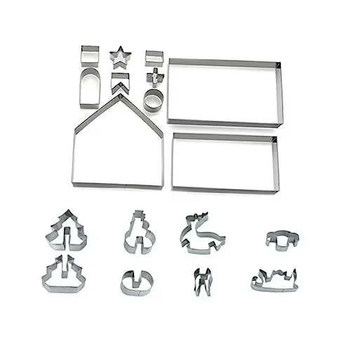 Produktbild: VINTORKY 18 Stk Kuchendekorationswerkzeuge Plätzchen Kuchenform Backen pancake mold DIY Keksformen für Weihnachten zubehör aus edelstahl Backformen aus Edelstahl Fudge Schimmel Backgeschirr