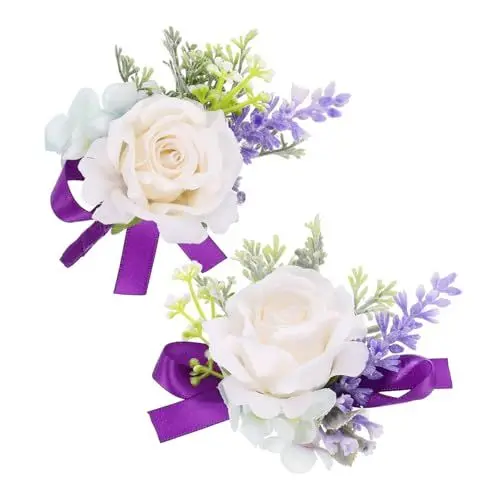 Produktbild: VINTORKY 1satz Wrist Corsage Boutonniere Für Hochzeiten Kunstblumen Handgelenk Corsage Für Braut Bräutigam Und Gäste Elegante Dekoration Mit Strapazierfähigem Material