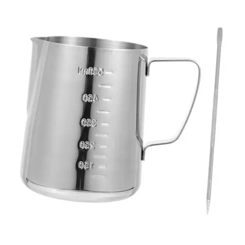 Produktbild: VINTORKY 1satz Edelstahl Milchschaumkännchen Mit Messskala Milchpitcher Für Aufschäumen Latte Art Robustes Langlebiges Design Für Küche Und Restaurant Teiliges Mit Zubehör