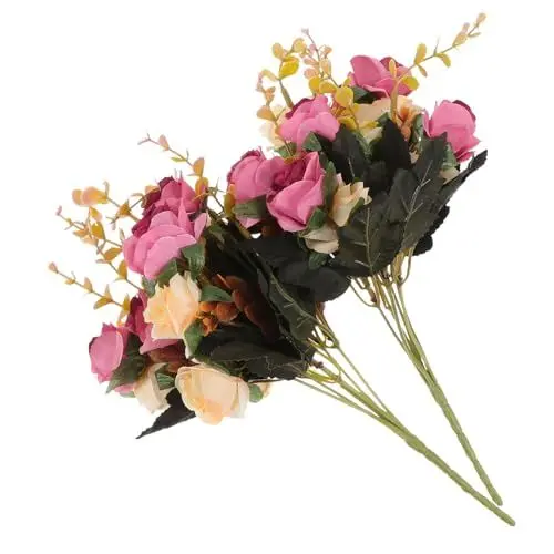 Produktbild: VINTORKY 2stücke Vivid Künstliche Rosenblüten Bouquet Für Hochzeitsdekoration Und Fotorequisiten Romantische Kunstblumen Für Und Eventgestaltung
