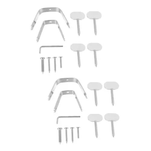 Produktbild: VINTORKY 2 Sätze Zubehör für Schinken Halter Schinken-Bräter Hotelschinkenhalter Ersatzteile für Schinkenständer Grillzubehör Schinkenregal Schinkenhalter aus Stahl Rostfreier Stahl Silver