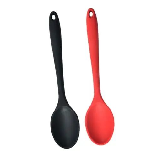 Produktbild: VINTORKY 2-teiliges Kochlöffel-set Aus Silikon Utensilienlöffel Für Küche Suppe Salat Spülmaschinenfest Beständig Gegen Hohe/niedrige Temperaturen Ergonomischer Griff Stilvolles Design