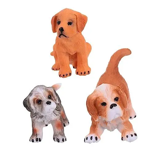 Produktbild: VINTORKY 3 Stück Hunde Ornamente Für Die Gartendekoration Hübsches Heim Mikrolandschaftszubehör Aus Hochwertigem Material Bunten Farben Ideal Für Gartenliebhaber Und Tierfreunde