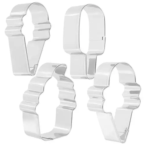 Produktbild: VINTORKY 4pcs Weihnachten Cookie Edelstahl Cookie Shaper Kekse Form Backen Werkzeuge