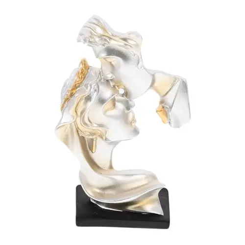 Produktbild: VINTORKY Abstrakte Figurenornamente Esstischdekoration Tischdekorationen Statuen Küssender Umarmungsliebhaber Hochzeitspaar-skulptur Figur Der Abstrakten Desktop-Ornament Aus Harz