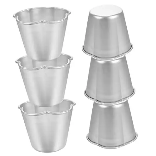 Produktbild: VINTORKY 6er-pack Aluminium-kuchenformen Antihaftbeschichtete Backförmchen Für Tarteletts Pudding Törtchen Waschbare Muffinformen