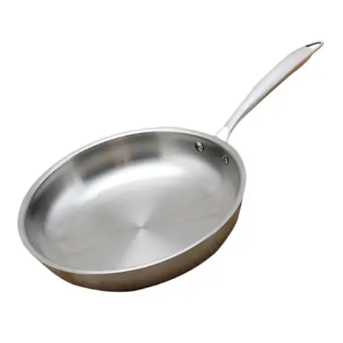 Produktbild: VINTORKY Antihaft-bratpfanne Aus Edelstahl 304 Ohne Deckel Pfanne Mit Flachem Boden 30 Cm Sicherheitsnieten Komfortgriff Kompatibel Mit Gasherden Und Induktionsherden