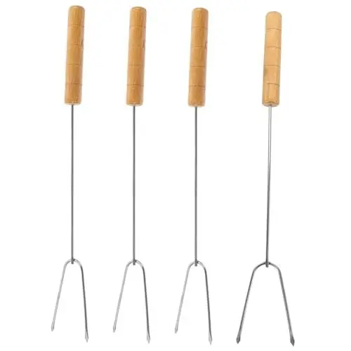 Produktbild: VINTORKY 4 Stücke Kebob Spieße Bbq Grill Spieße Edelstahl Holz Griff Grillen Sticks