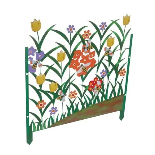 Produktbild: VINTORKY Dekorativer Metallgartenzaun Mit Bienenblumen-design Trennwand Zaungrenze Für Den Innenhof