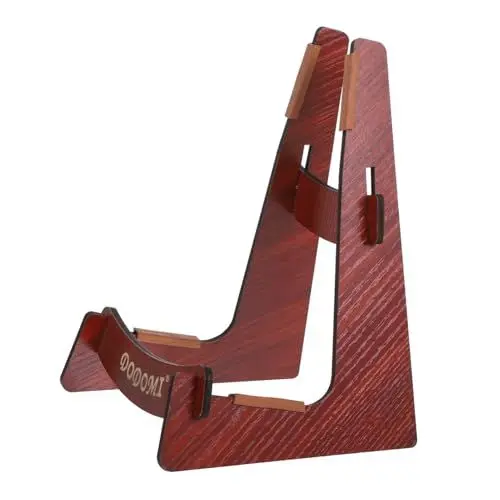 Produktbild: VINTORKY Gitarrenständer gitarrenhalter gitarrenstaender Holzständer für Gitarren Ukulelenhalter Bausatz Zubehör Vinyl Musik halterung rahmen Mandolinensand Geigenständer aus Holz Brown
