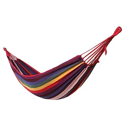 Produktbild: VINTORKY Hängematte für den Außenbereich Camping-Liege Schaukel 200 x 80 cm strapazierfähiges Segeltuch Garten-Hängesessel einfach zu montieren