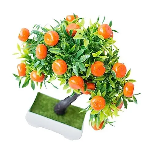 Produktbild: VINTORKY Künstlicher Obstbaum Simulations Bonsai Künstlicher Bonsai Gefälschter Orangenbaum Künstliche Orangenpflanze Desktop Verzierung Büro Orangenbaum Künstliche
