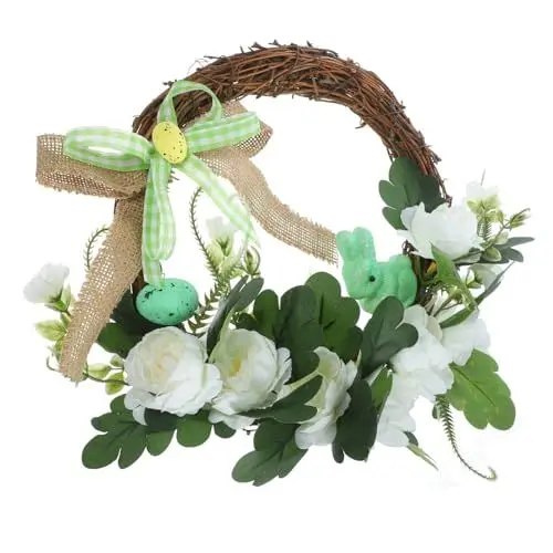 Produktbild: VINTORKY Ostern Front Tür Hängen Rattan Kranz Realistische Künstliche Blume Kranz